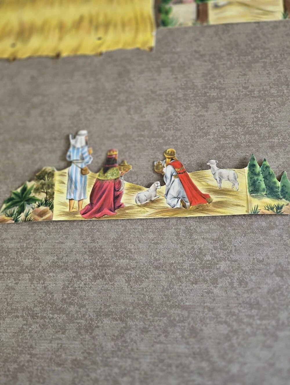 Vintage 1960s Hallmark Diecut Pop Up 3D Christmas Nativity Set 7 Pieces READ